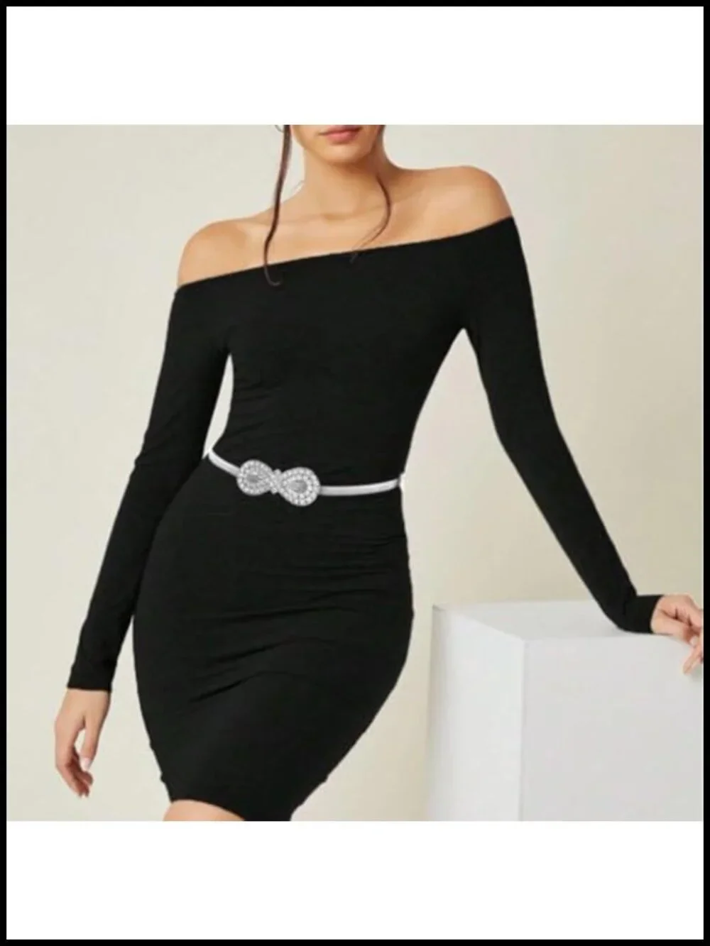 Women's Metal Skinny Stretch Waist Chain Belt for Jeans Dresses